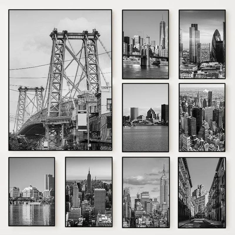 (2D 캔버스 페인팅) 흑백 뉴욕시 사진 포스터 뉴욕  - Photography New York 리뷰 및 가격