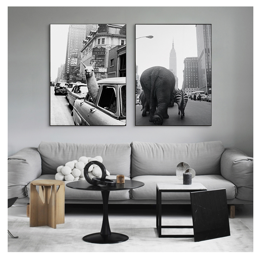 캔버스 포스터 그림 동물원 동물 뉴욕시 코끼리 얼룩말  - Photography New York 리뷰 및 가격