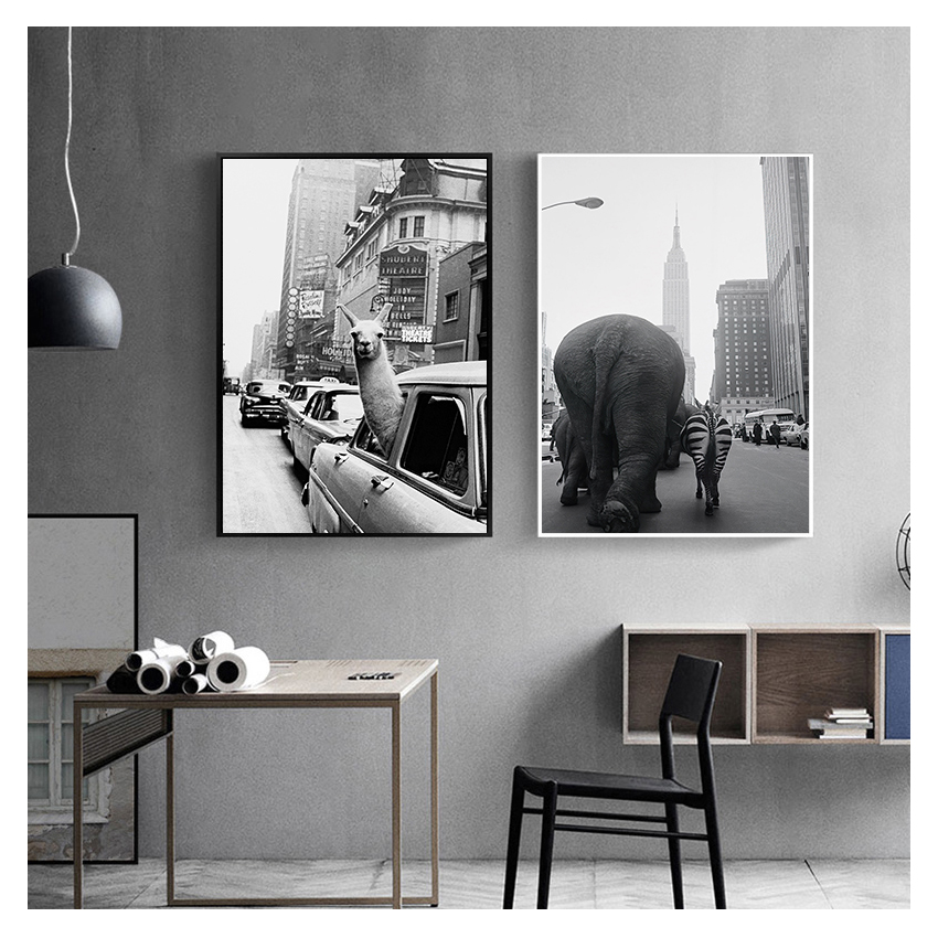 캔버스 포스터 그림 동물원 동물 뉴욕시 코끼리 얼룩말  - Photography New York 리뷰 및 가격