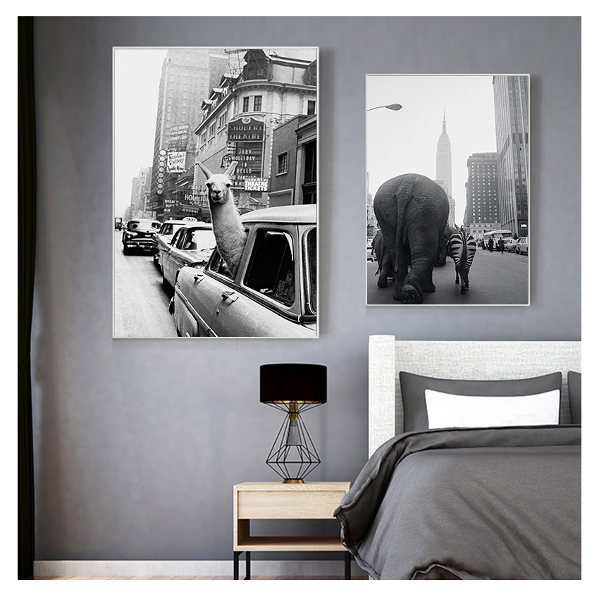 캔버스 포스터 그림 동물원 동물 뉴욕시 코끼리 얼룩말  - Photography New York 리뷰 및 가격