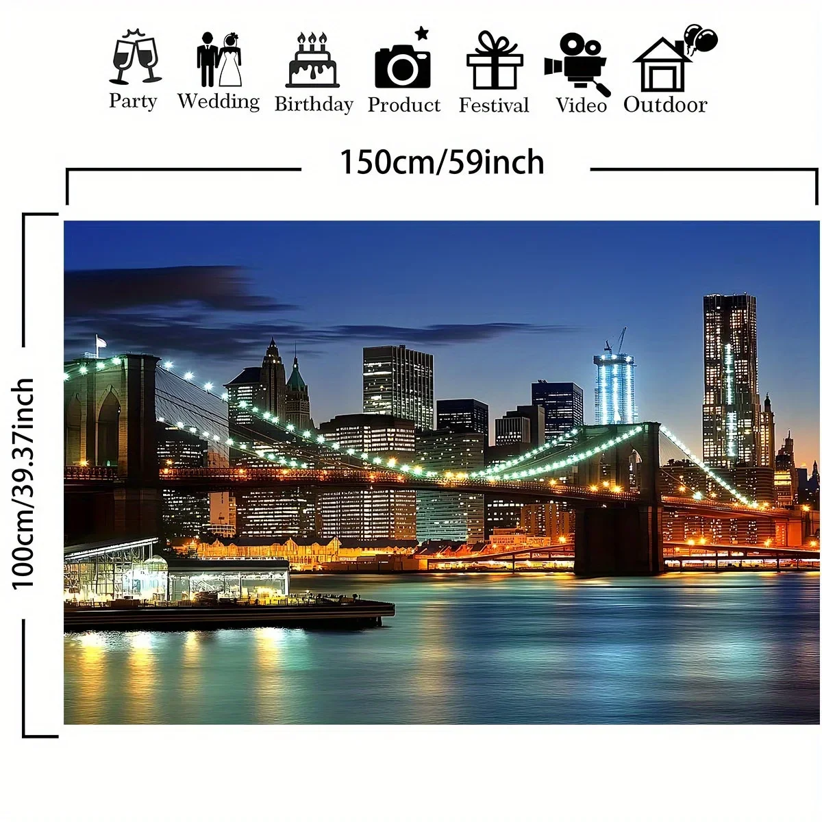 폴리에스테르 섬유 1개 뉴욕시 스카이라인 및 브루클린  - Photography New York 리뷰 및 가격