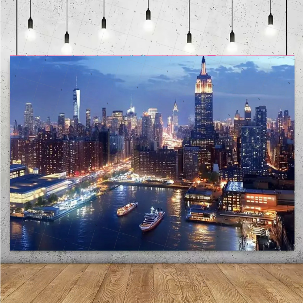 야경 고층 건물 배경 배너 뉴욕시 사진 배경 용품 파티 - Photography New York 리뷰 및 가격