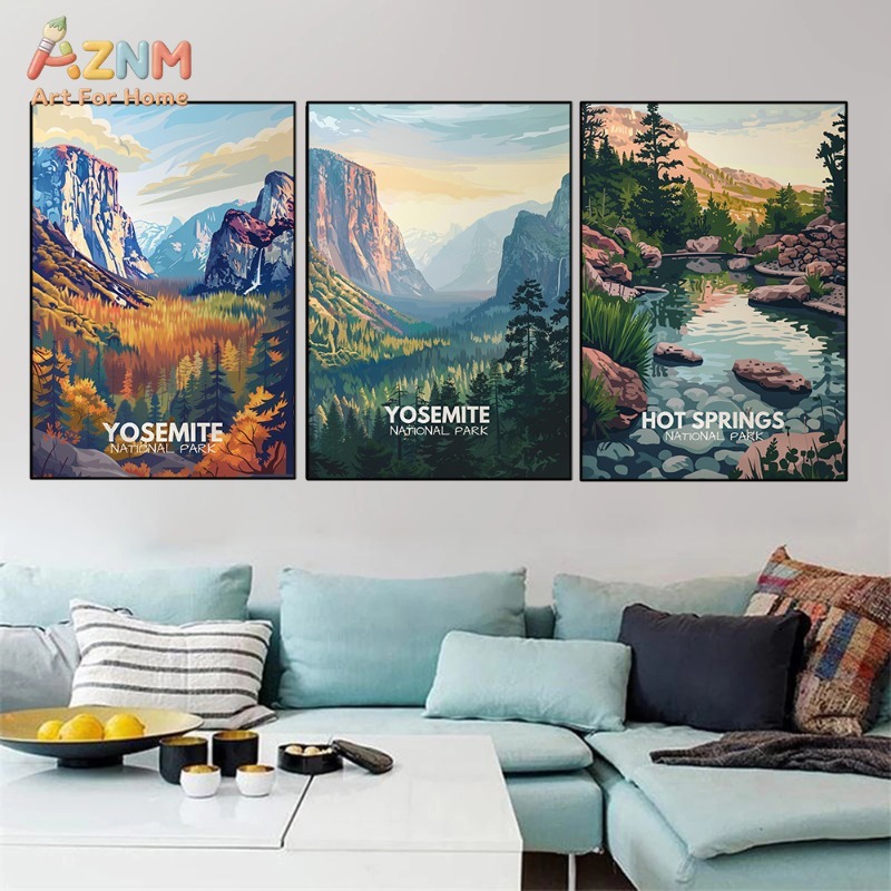AZNM 빈티지 미국 국립공원 도시 풍경 캔버스 프린트 - Photography New York 리뷰 및 가격