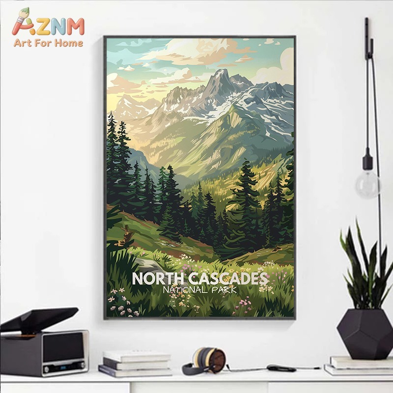 AZNM 빈티지 미국 국립공원 도시 풍경 캔버스 프린트 - Photography New York 리뷰 및 가격